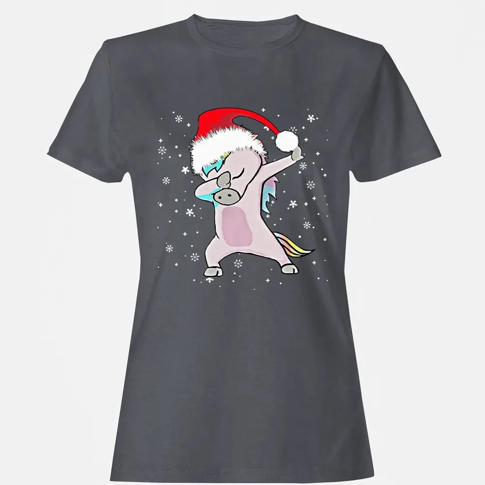 Unicorn Dabbing Christmas Women's T-shirt - 5