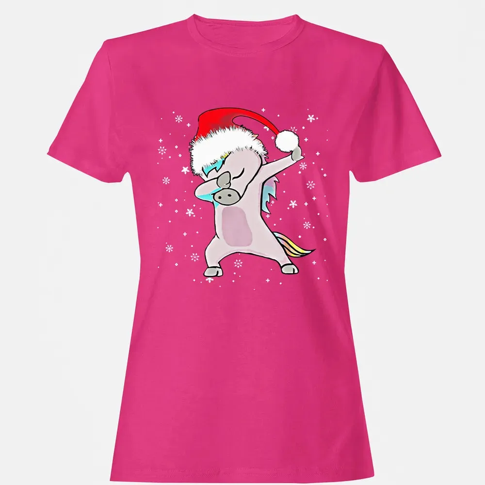 Unicorn Dabbing Christmas Women's T-shirt - 6