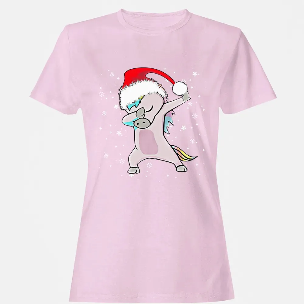 Unicorn Dabbing Christmas Women's T-shirt - 9