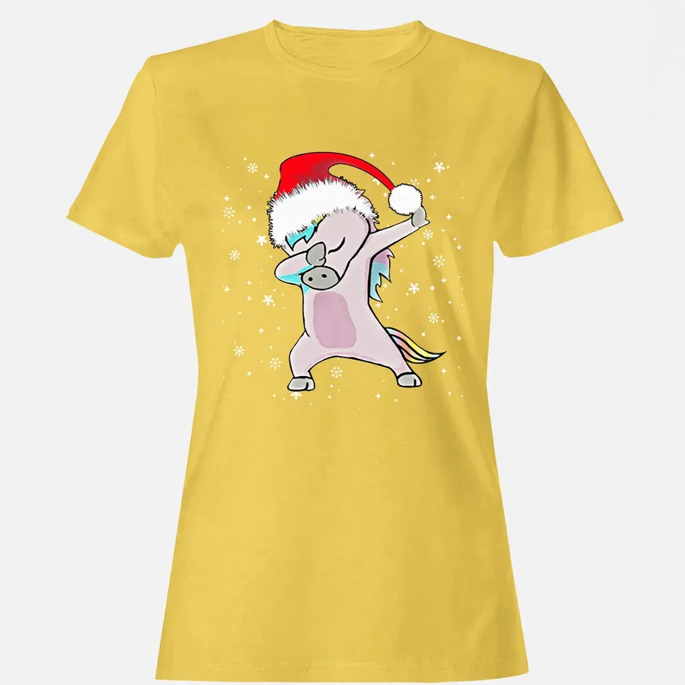 Unicorn Dabbing Christmas Women's T-shirt - 4