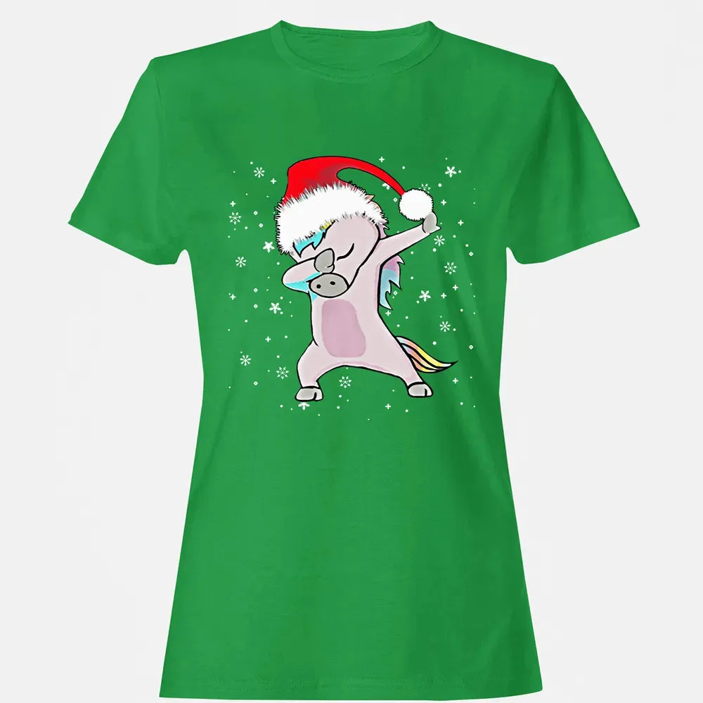 Unicorn Dabbing Christmas Women's T-shirt - 7