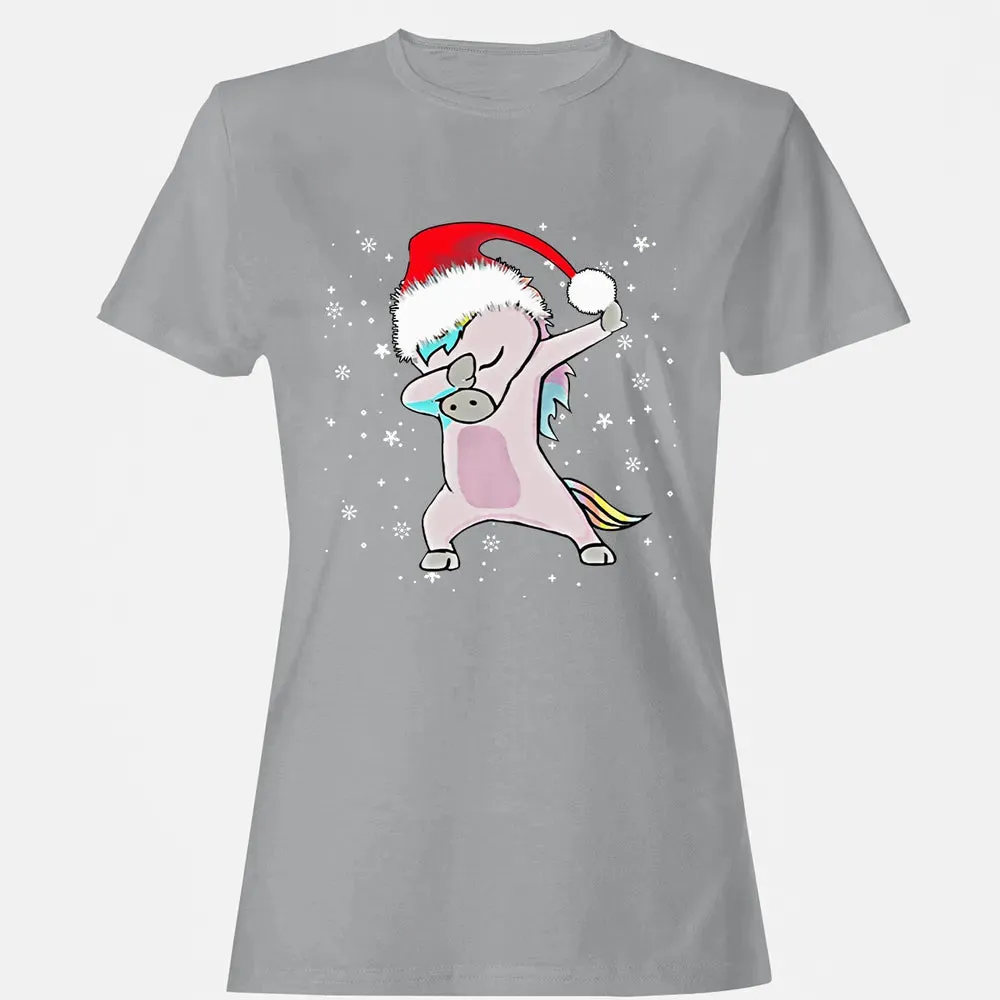 Unicorn Dabbing Christmas Women's T-shirt - 15