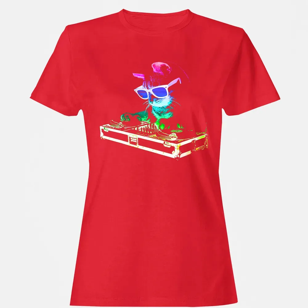 HOUSE CAT (Rainbow DJ Cat Kitty) Women's T-shirt - 13