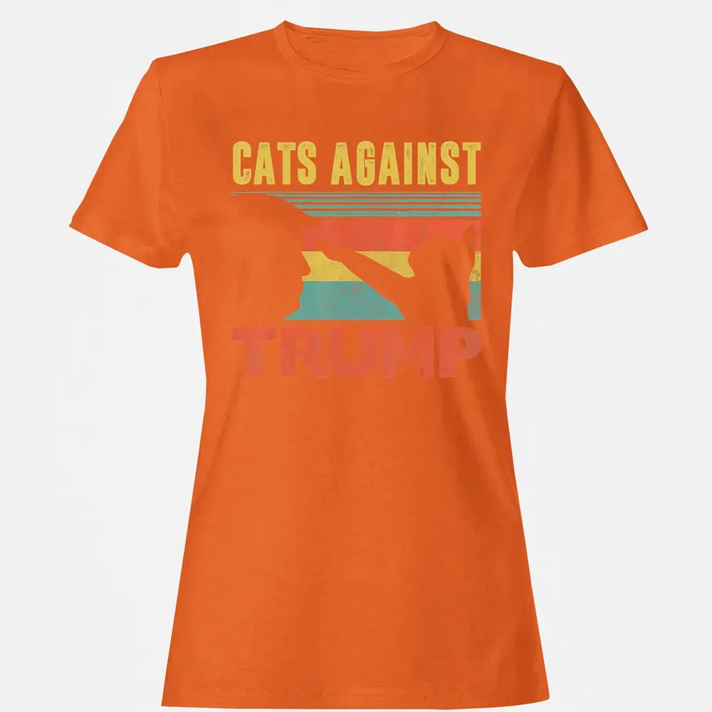 Cats Against Trump Funny Cat Punch Anti Hates Vote Out Women's T-shirt - 11