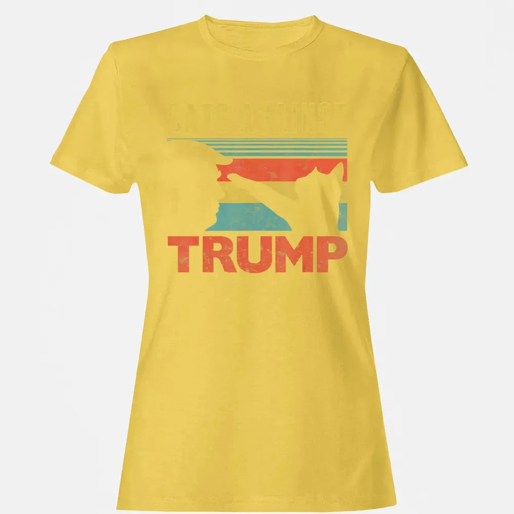 Cats Against Trump Funny Cat Punch Anti Hates Vote Out Women's T-shirt - 4