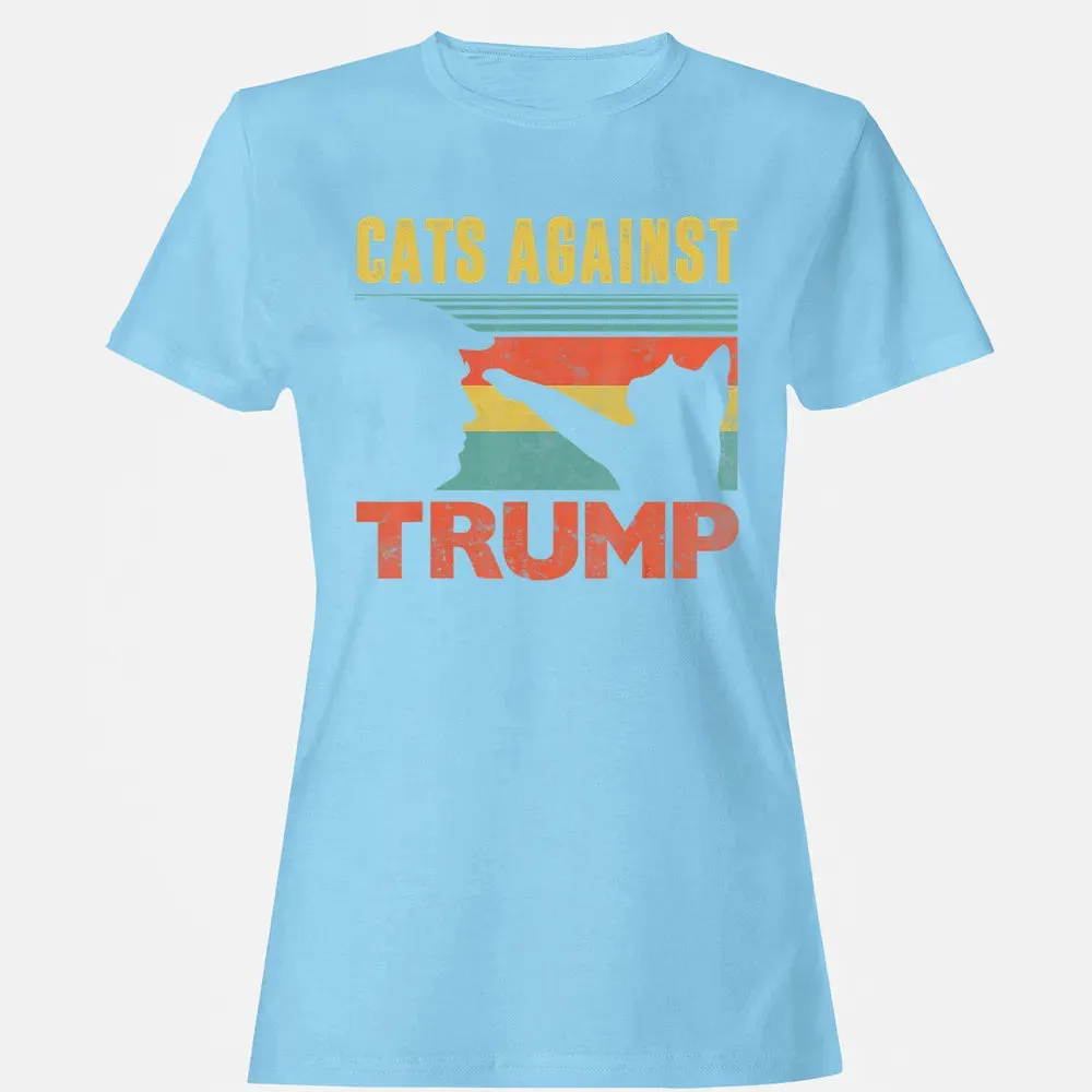 Cats Against Trump Funny Cat Punch Anti Hates Vote Out Women's T-shirt - 8