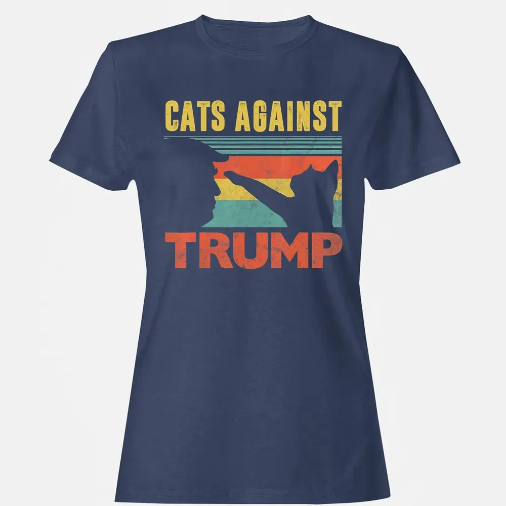Cats Against Trump Funny Cat Punch Anti Hates Vote Out Women's T-shirt - 10