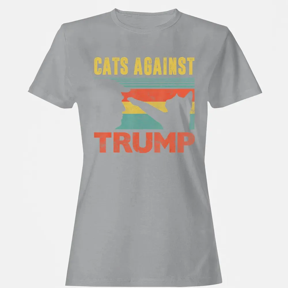 Cats Against Trump Funny Cat Punch Anti Hates Vote Out Women's T-shirt - 15