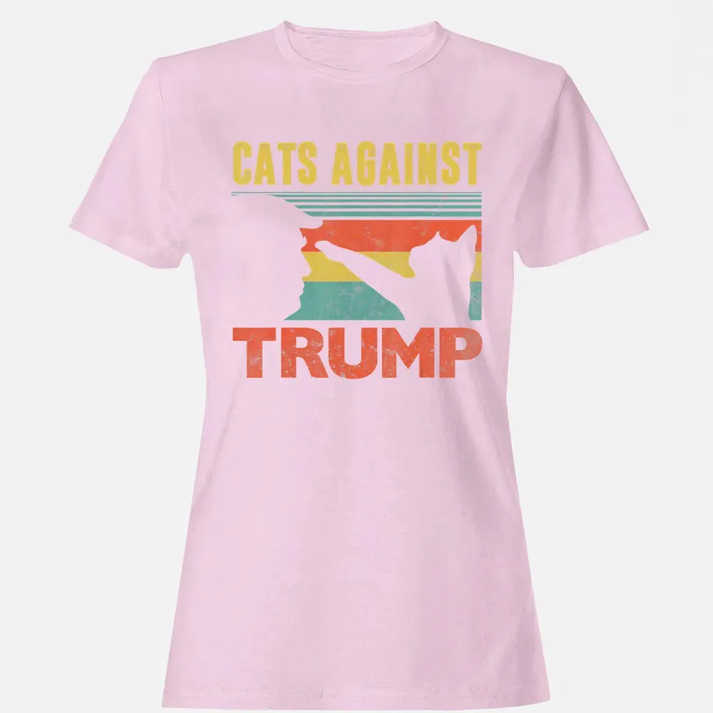 Cats Against Trump Funny Cat Punch Anti Hates Vote Out Women's T-shirt - 9