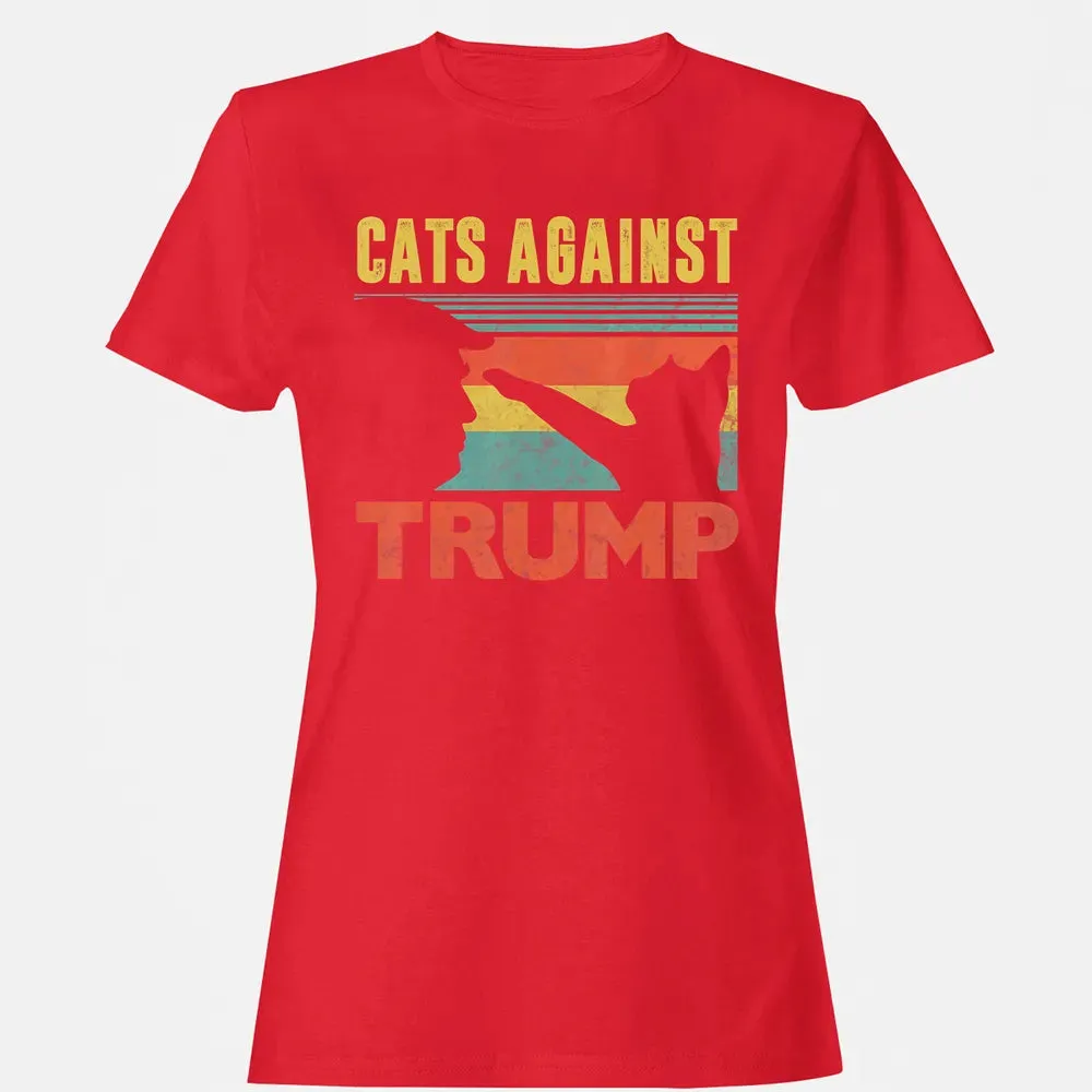Cats Against Trump Funny Cat Punch Anti Hates Vote Out Women's T-shirt - 13