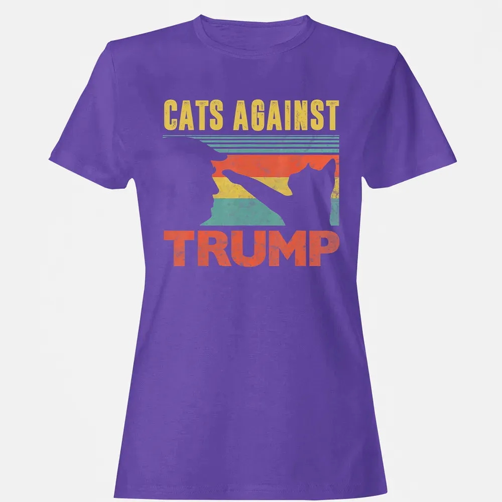 Cats Against Trump Funny Cat Punch Anti Hates Vote Out Women's T-shirt - 12