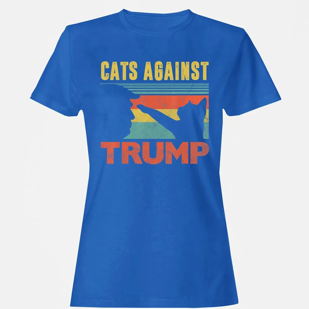 Cats Against Trump Funny Cat Punch Anti Hates Vote Out Women's T-shirt - 14