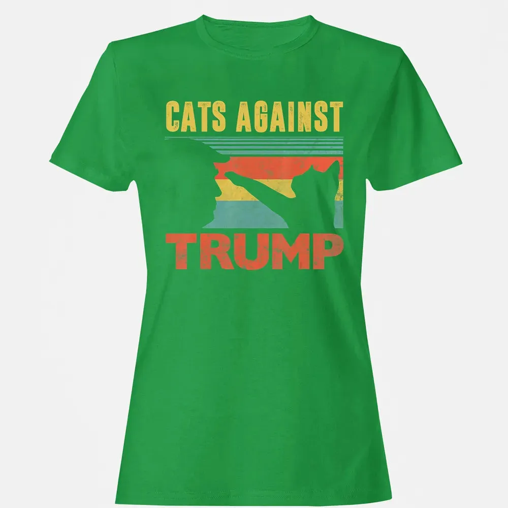 Cats Against Trump Funny Cat Punch Anti Hates Vote Out Women's T-shirt - 7