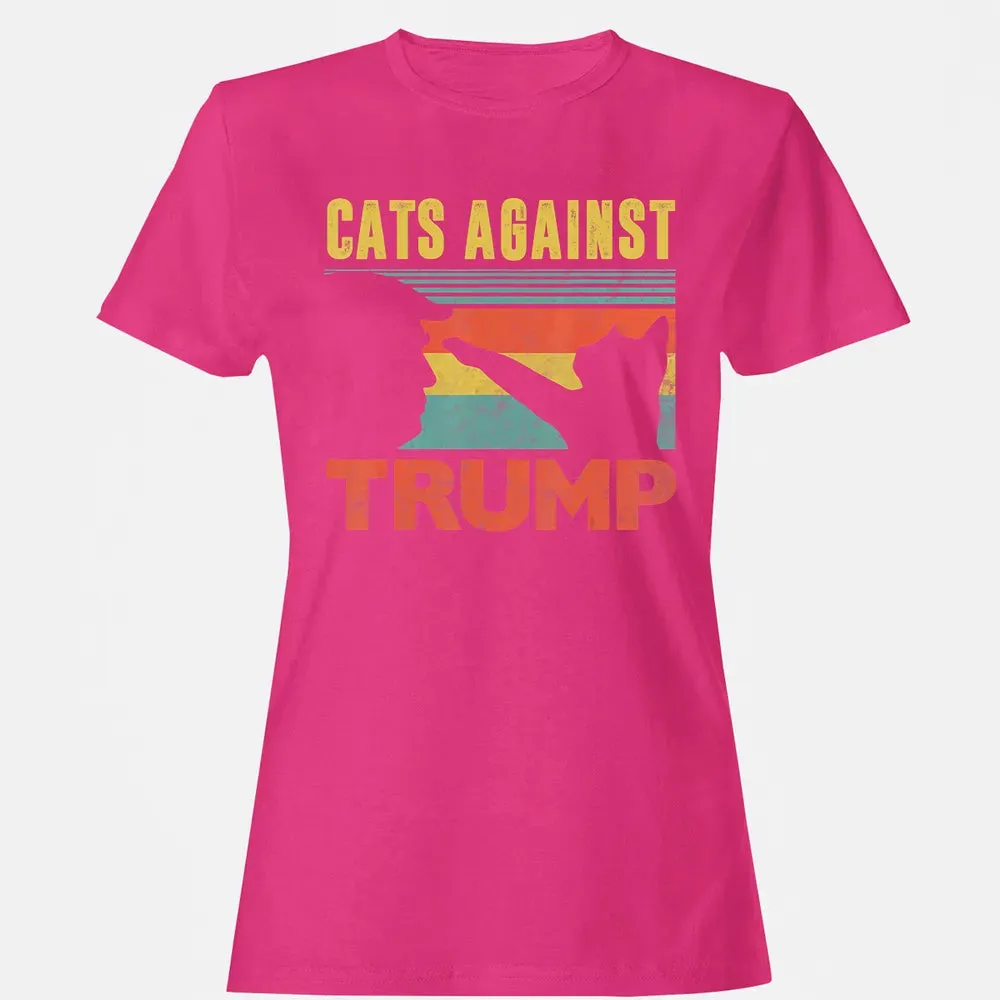 Cats Against Trump Funny Cat Punch Anti Hates Vote Out Women's T-shirt - 6