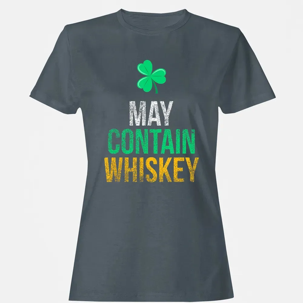 May Contain Whiskey Funny Irish St.png Women's T-shirt - 3