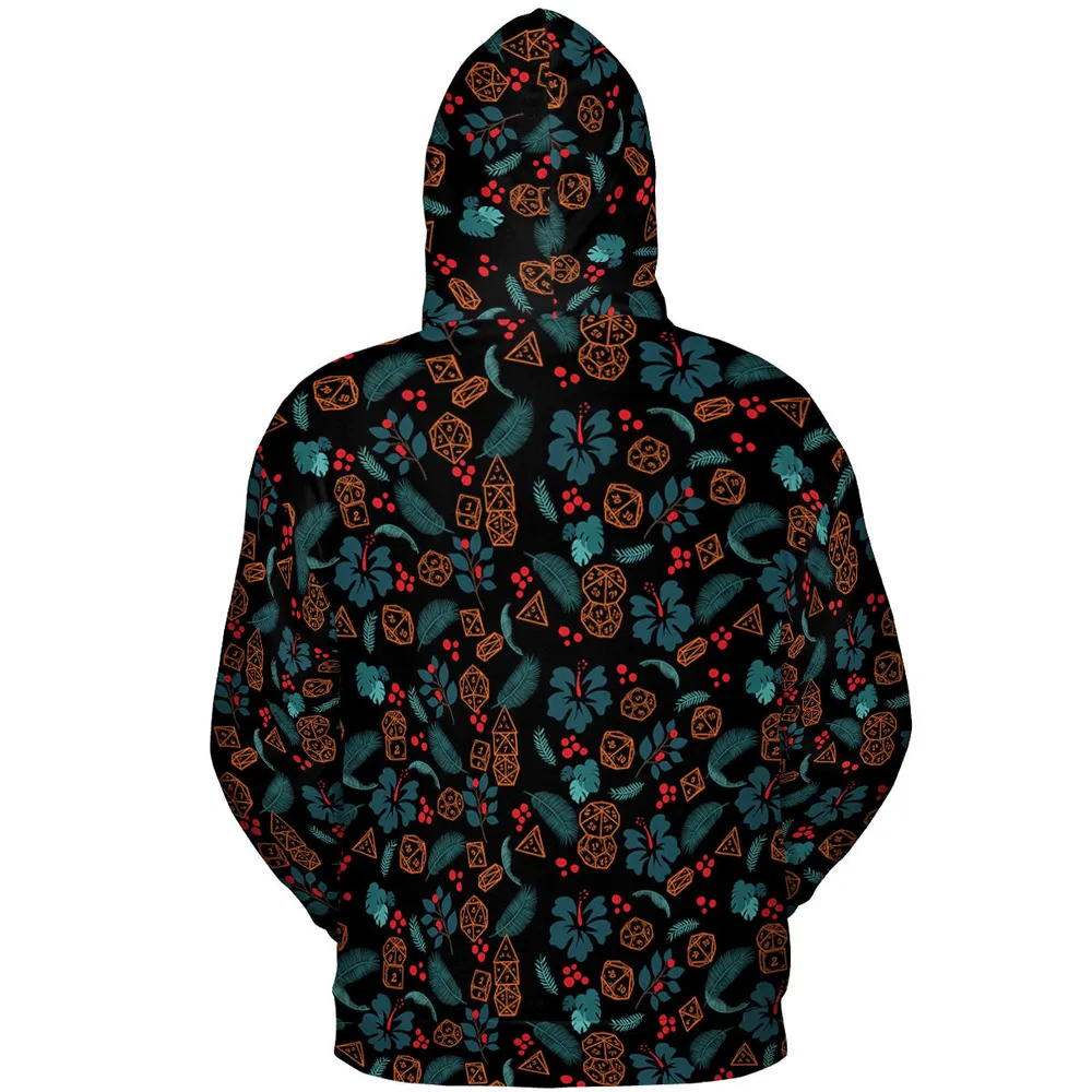 Floral Dice All-over Print Hoodie - 3