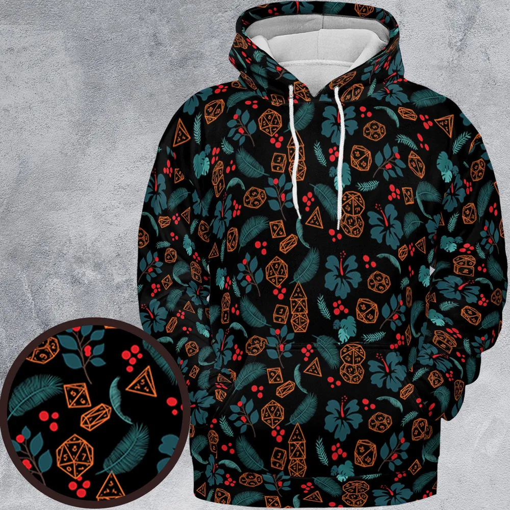 Floral Dice All-over Print Hoodie - 1