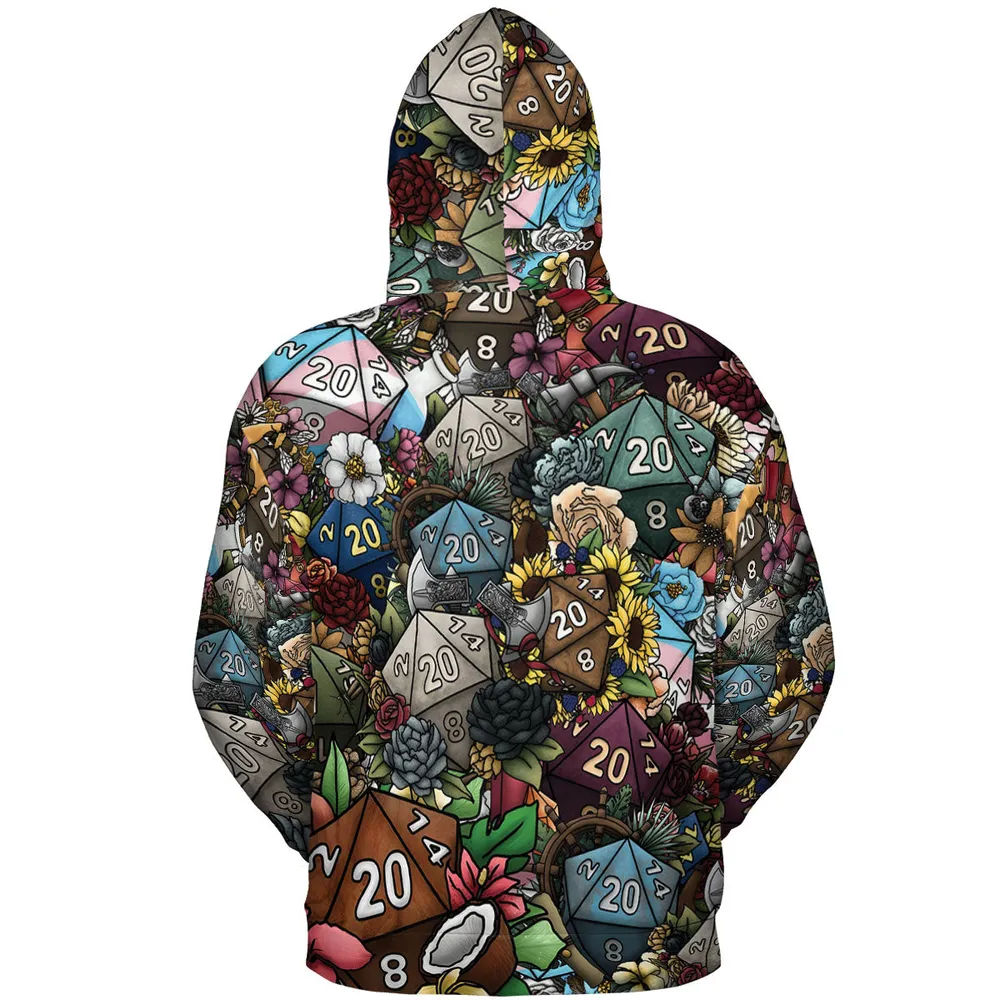 Flower Dice All-over Print Hoodie - 2