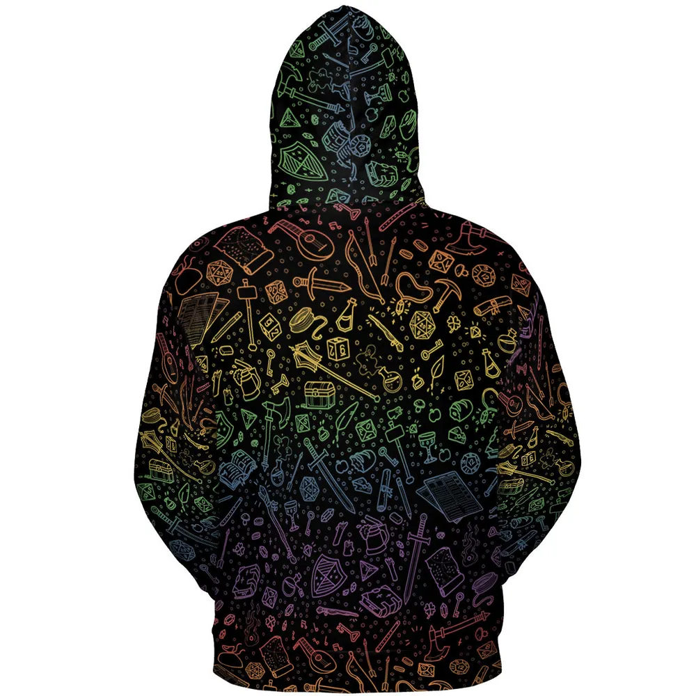 RPG Rainbow Pattern All-over Print Hoodie - 3