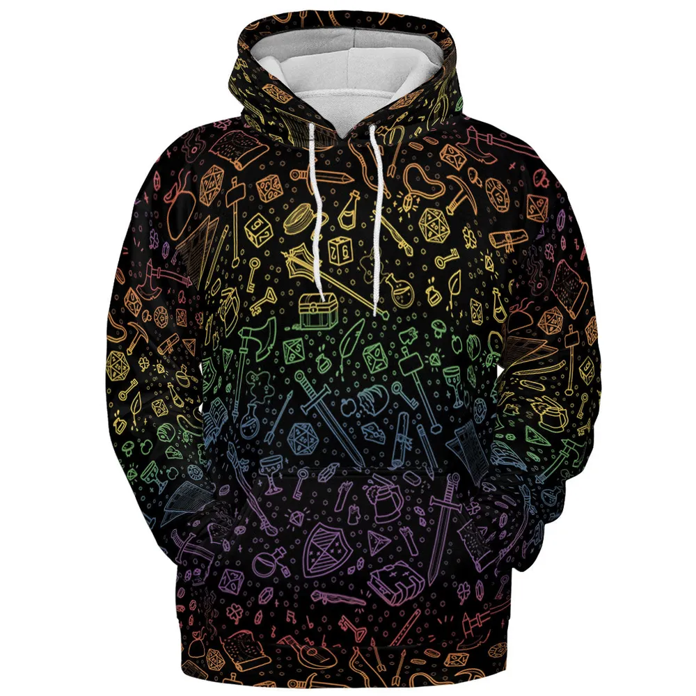 RPG Rainbow Pattern All-over Print Hoodie - 2