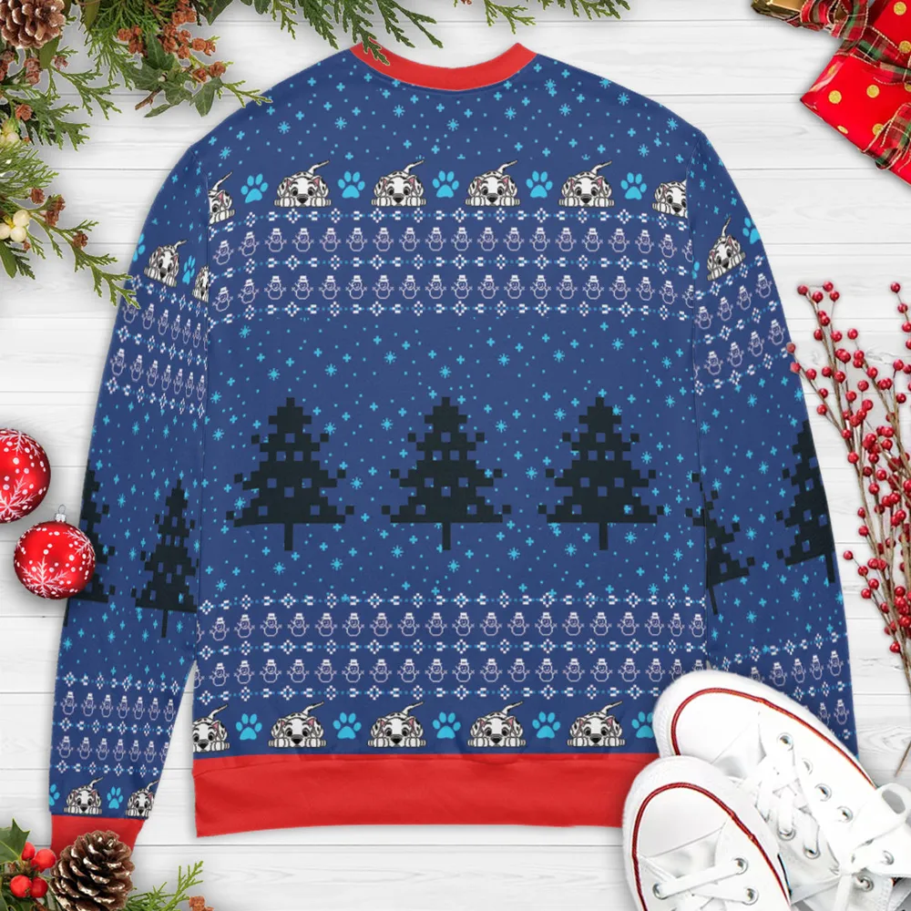 Tail Nose Ears Toes Freeze 101 Dalmatians Ugly Christmas Sweatshirt - 4
