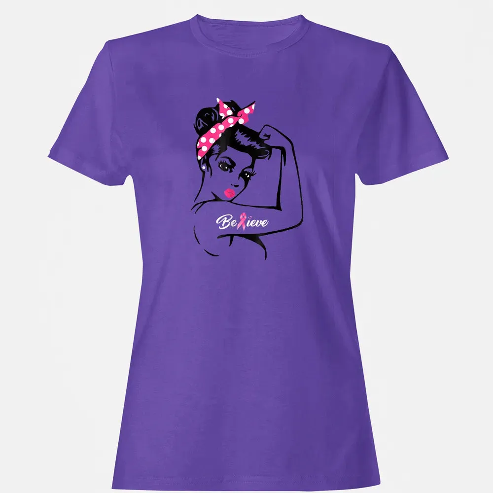 Breast Cancer Warrior T Awareness  Support Believe Women's T-shirt - 12