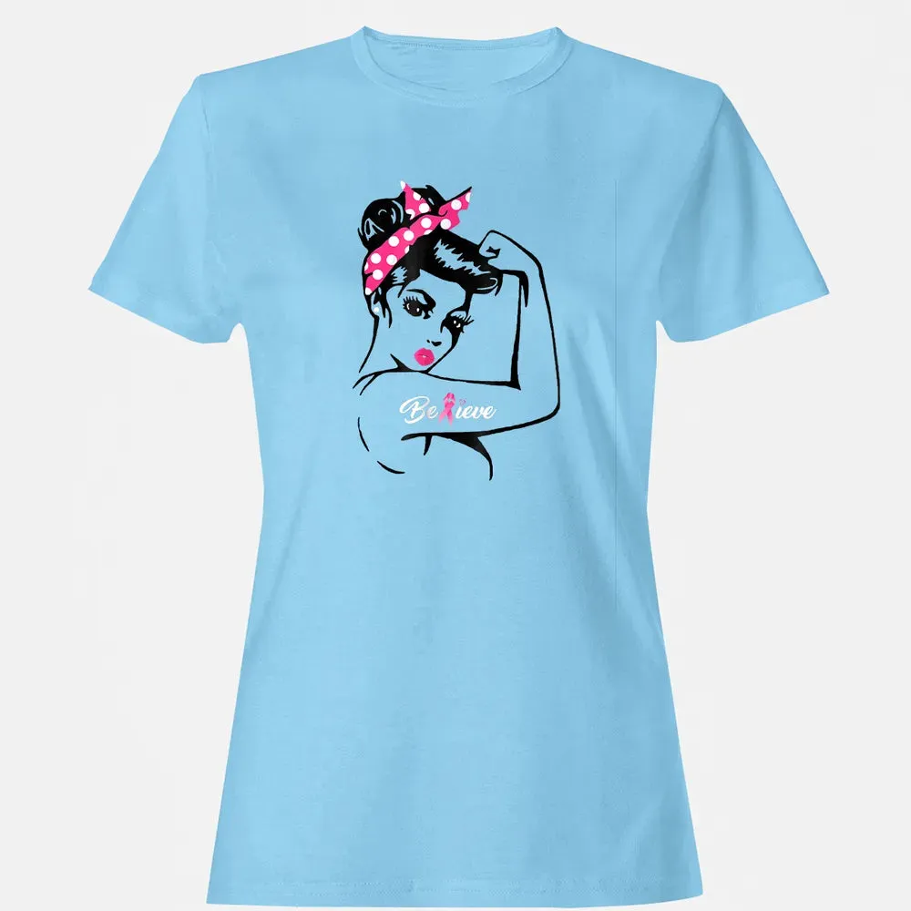Breast Cancer Warrior T Awareness  Support Believe Women's T-shirt - 8