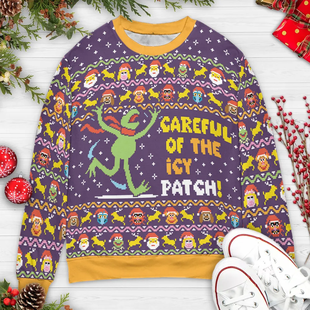Careful of The Icy Patch The Muppets Ugly Christmas Sweatshirt - 3