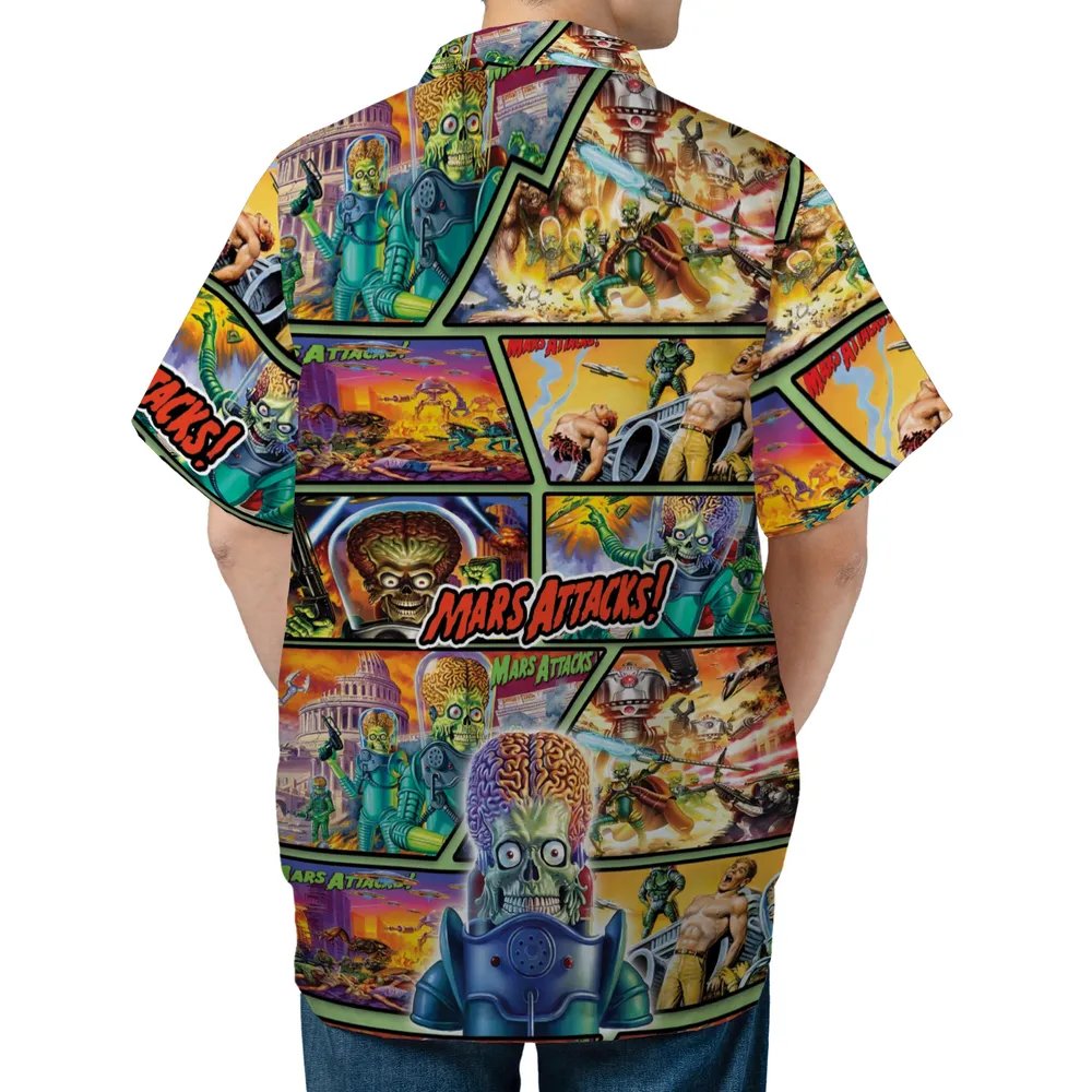 Ack! Ack! Ack! Mars Attacks Pocket Hawaiian Shirt - 2