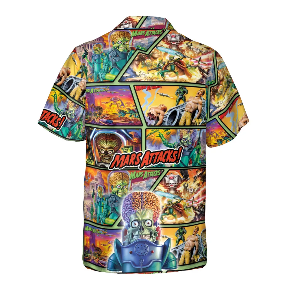 Ack! Ack! Ack! Mars Attacks Pocket Hawaiian Shirt - 4