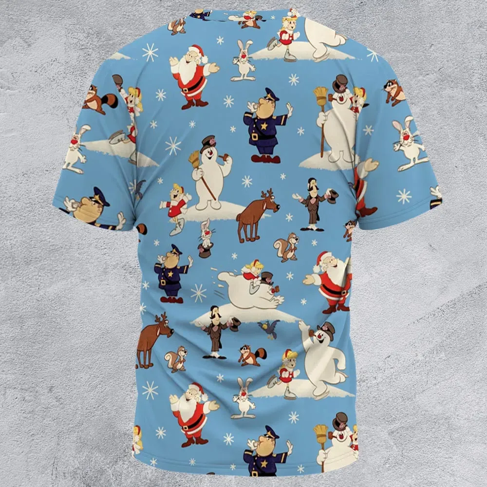 Frosty the Snowman Christmas Characters All-Over Print Unisex T-Shirt - 3
