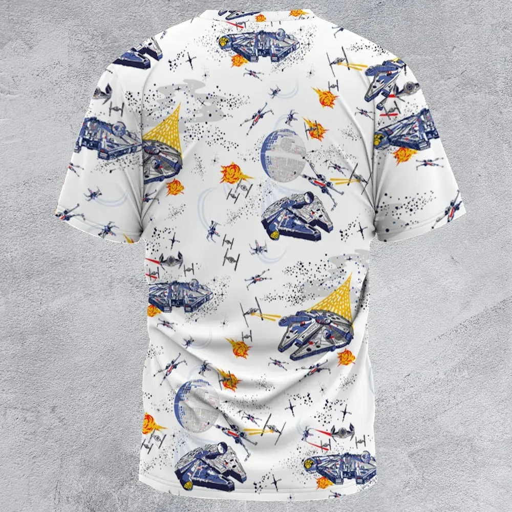 Millennium Falcon Patterns Star Wars All-Over Print Unisex T-Shirt - 3