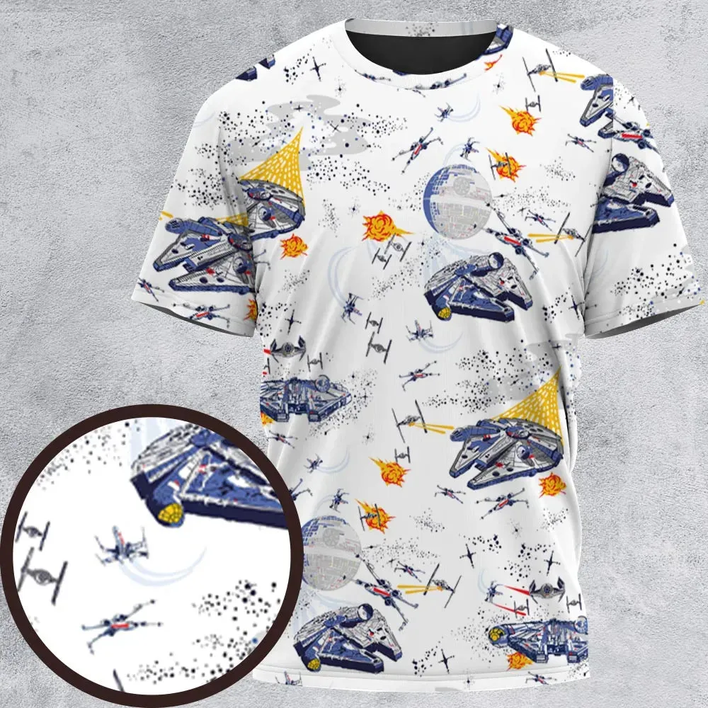Millennium Falcon Patterns Star Wars All-Over Print Unisex T-Shirt - 2