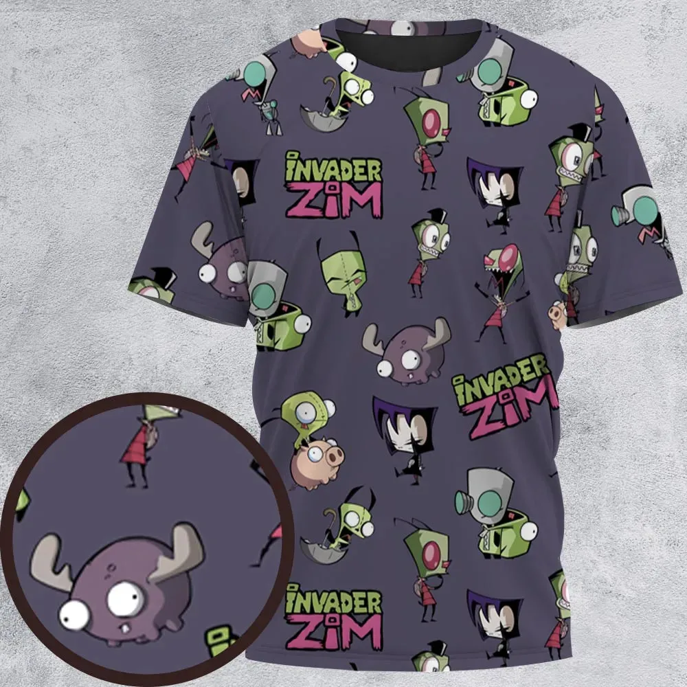 Invader Zim Pattern All-Over Print Unisex T-Shirt - 2