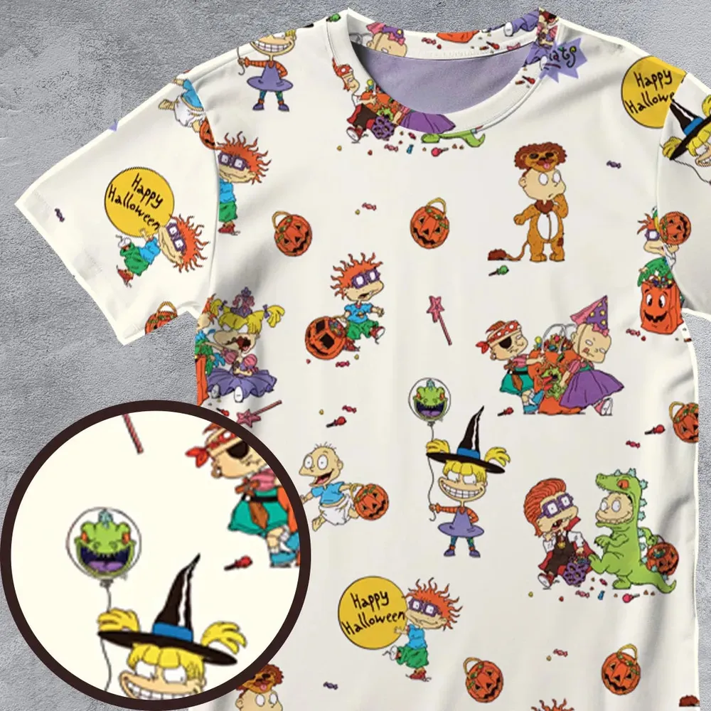 Rugrats Happy Halloween Pattern All-Over Print Unisex T-Shirt - 4