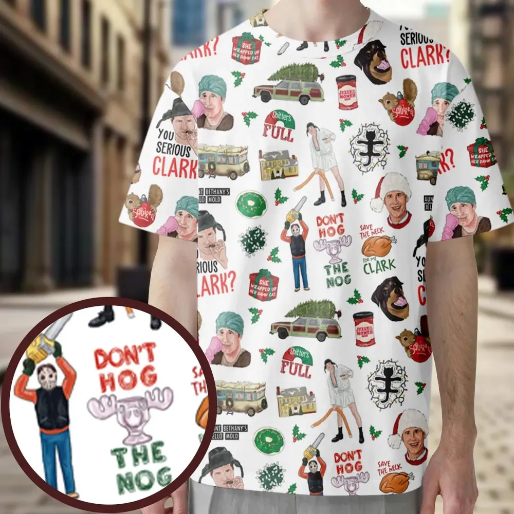 National Lampoon's Christmas Vacation Pattern All-Over Print Unisex T-Shirt - 3