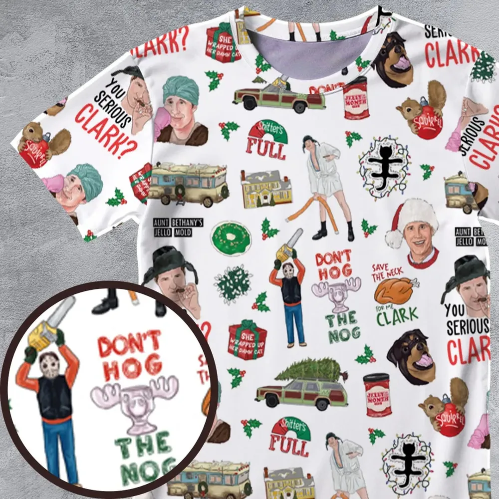 National Lampoon's Christmas Vacation Pattern All-Over Print Unisex T-Shirt - 4