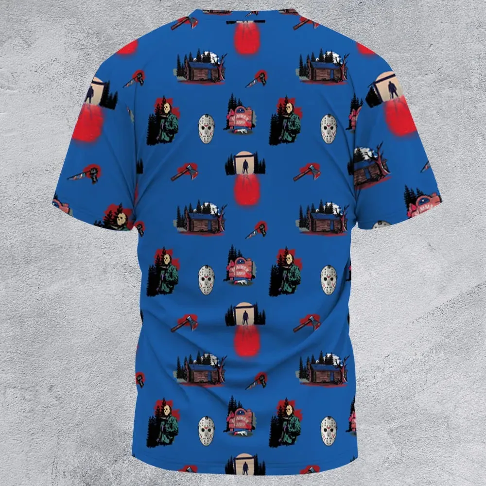 Jason Vorhees Camp Crystal Lake Halloween All-Over Print Unisex T-Shirt - 3
