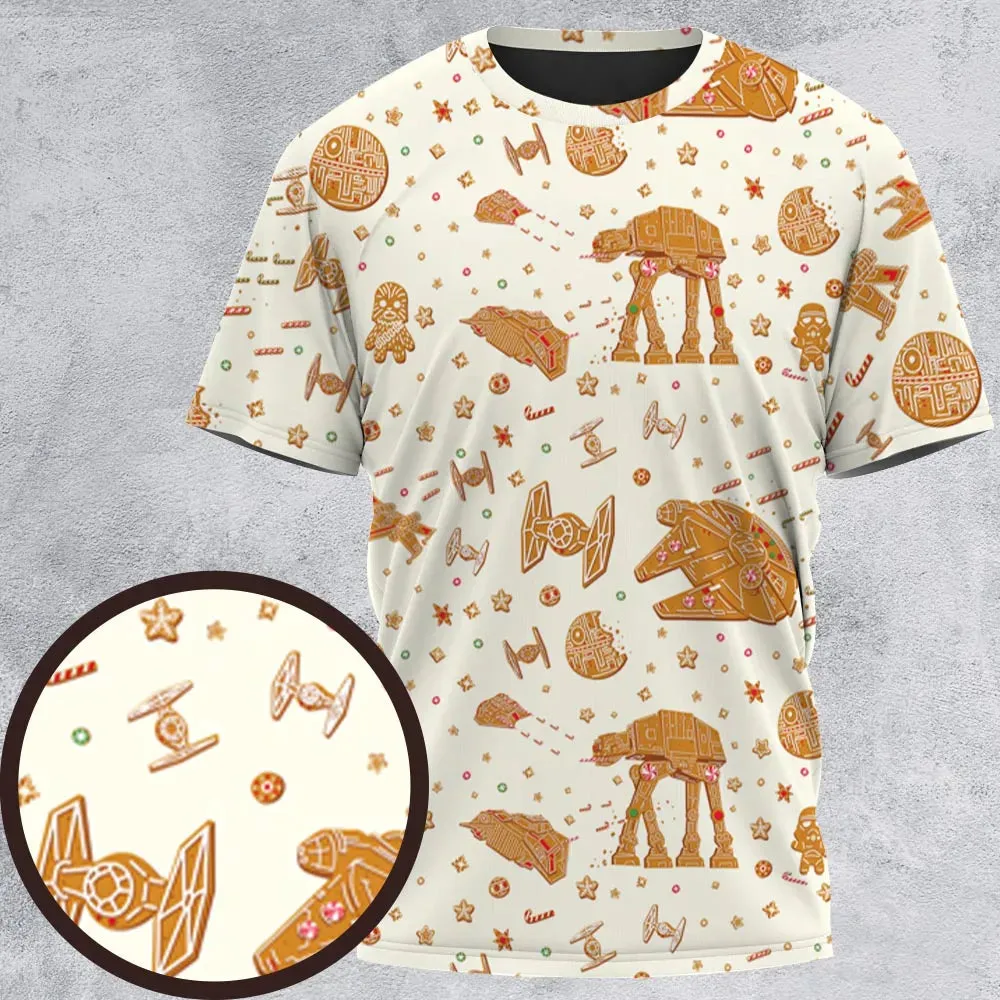 Gingerbread Christmas Star Wars All-Over Print Unisex T-Shirt - 2