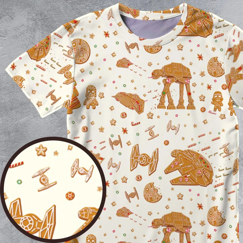 Gingerbread Christmas Star Wars All-Over Print Unisex T-Shirt - 4