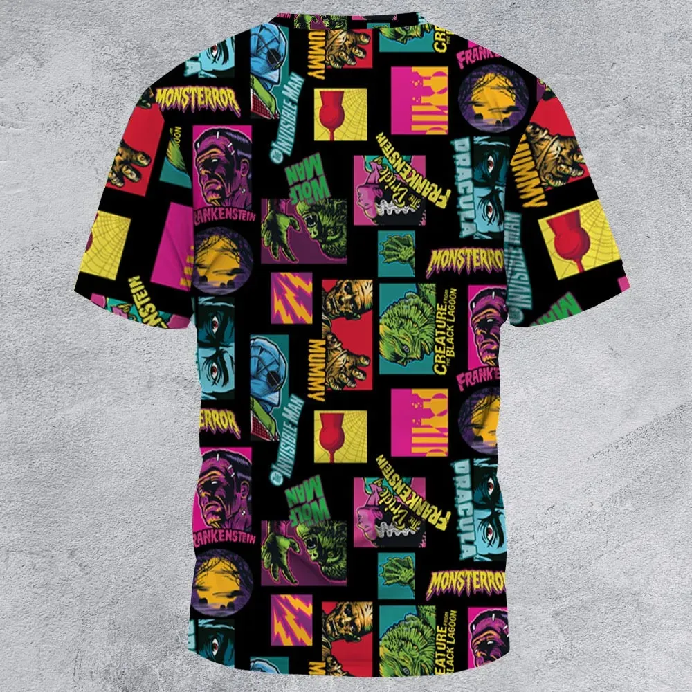 Monster Pop Movies Halloween All-Over Print Unisex T-Shirt - 3
