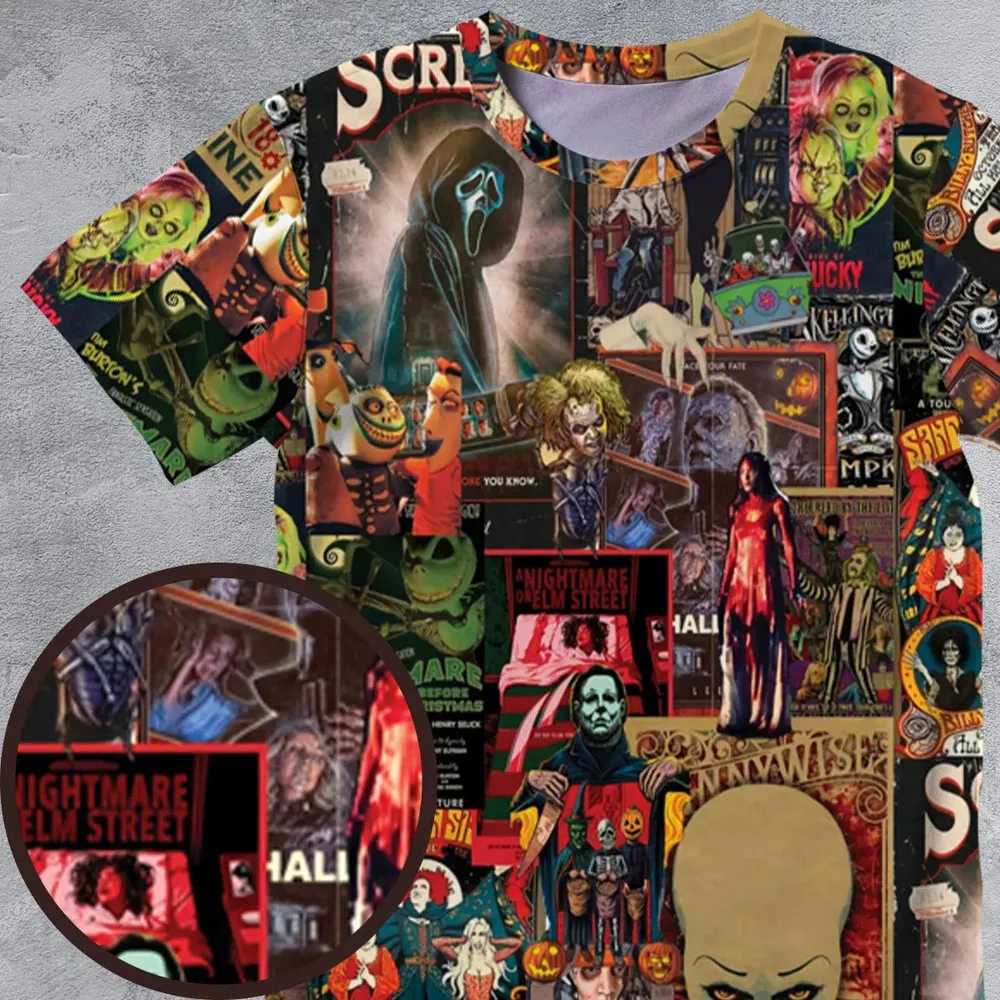 Vintage Scary All-Over Print Unisex T-Shirt - 4