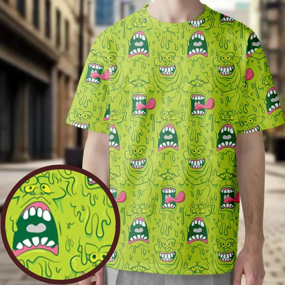 Funny Face Expression Slimer Ghostbusters All-Over Print Unisex T-Shirt - 3