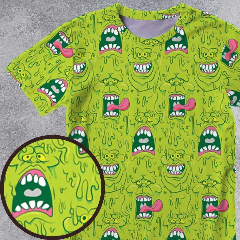 Funny Face Expression Slimer Ghostbusters All-Over Print Unisex T-Shirt - 4