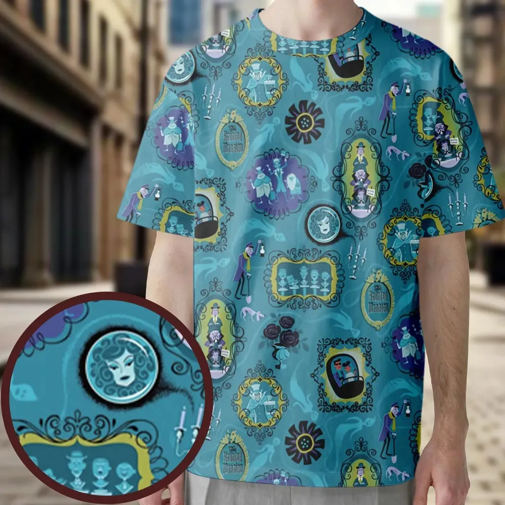 Haunted Mansion Pattern All-Over Print Unisex T-Shirt - 3