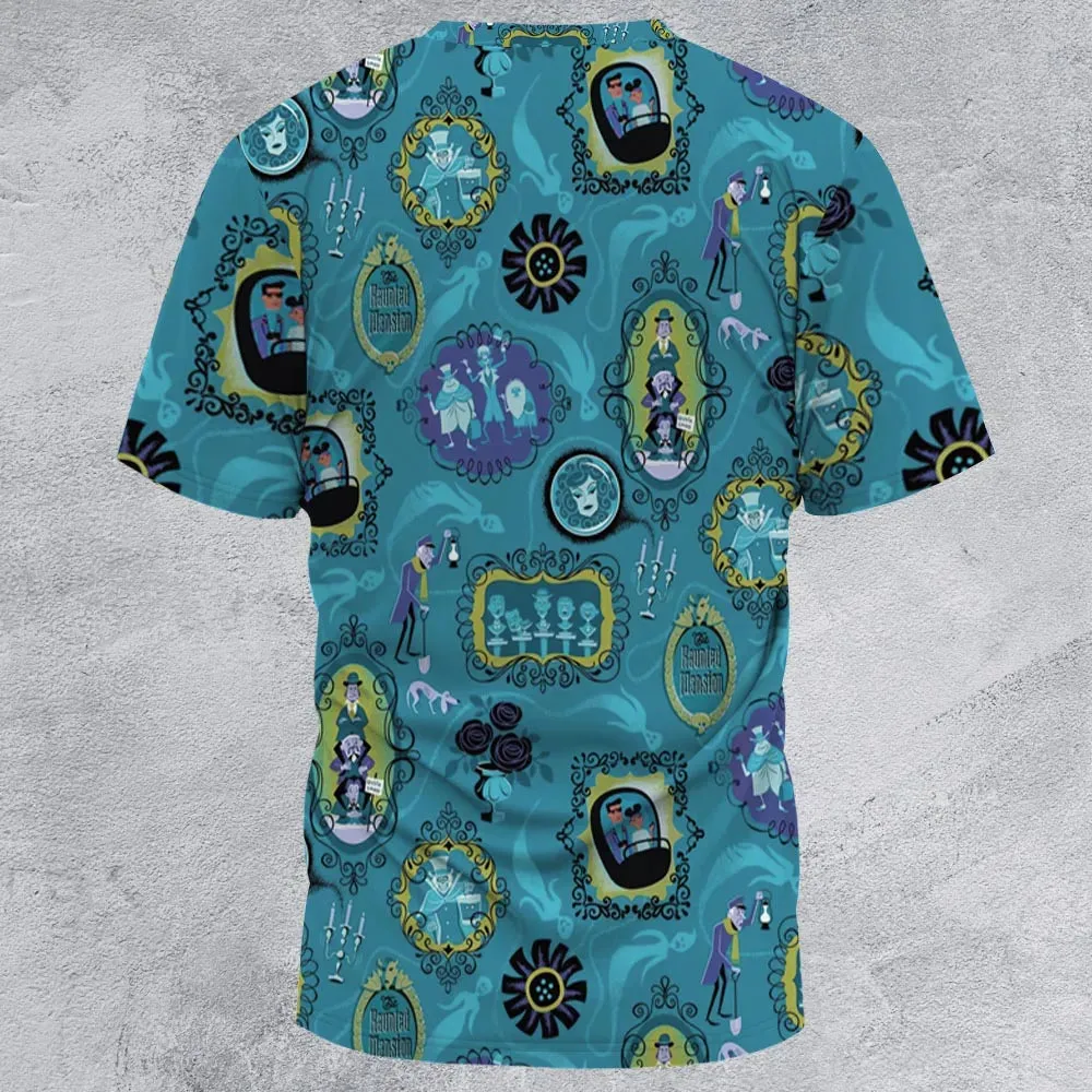 Haunted Mansion Pattern All-Over Print Unisex T-Shirt - 2