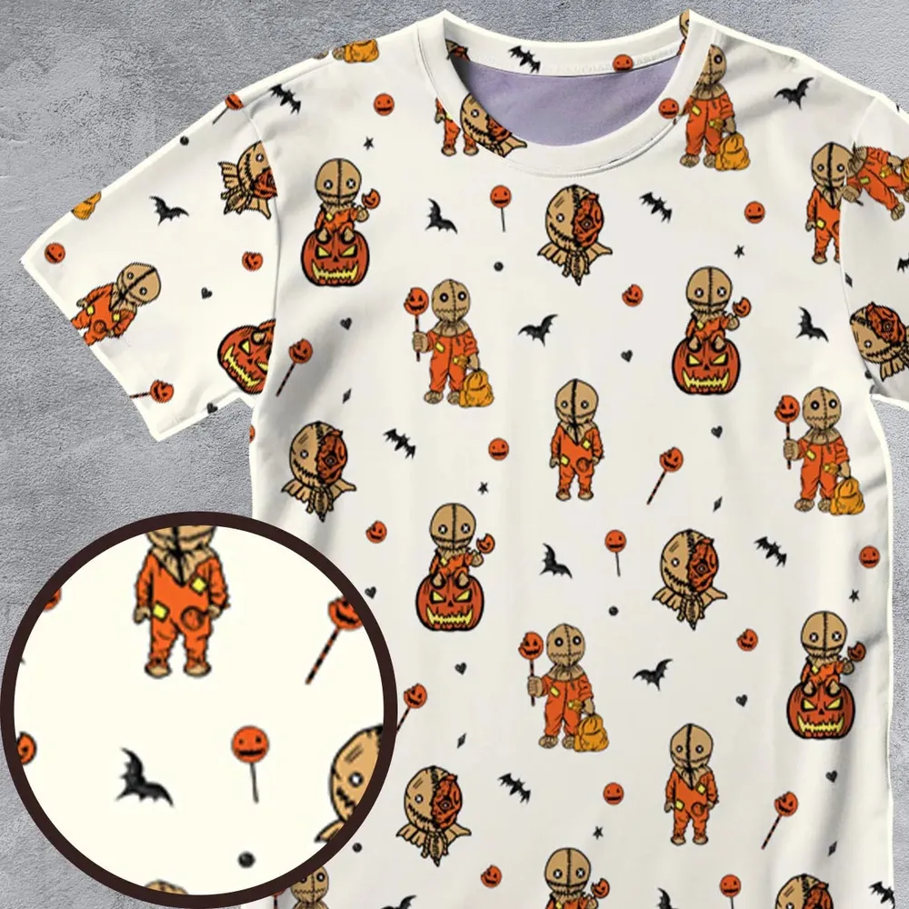 Pumpkin Sam Trick 'r Treat Horror All-Over Print Unisex T-Shirt - 4