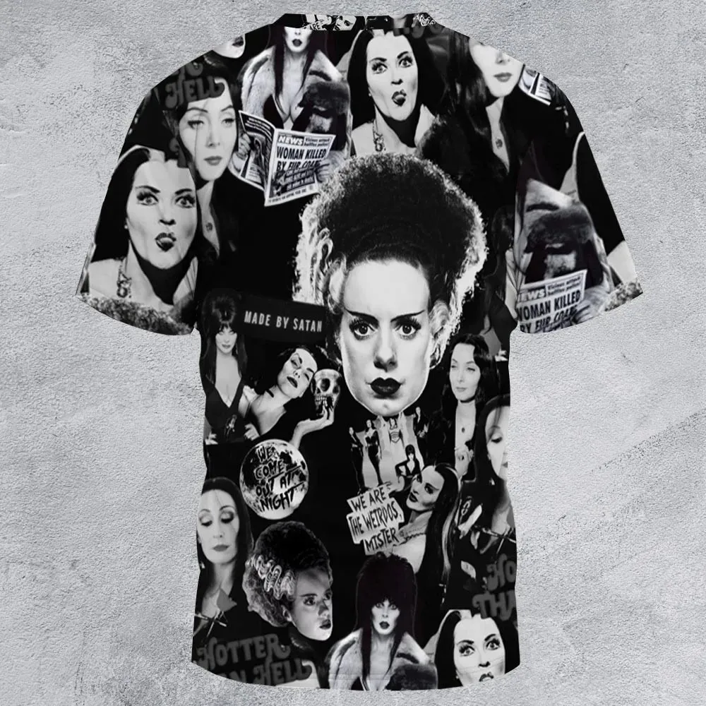 Horror Ladies Slay Collage Classic Horror Movies All-Over Print Unisex T-Shirt - 2
