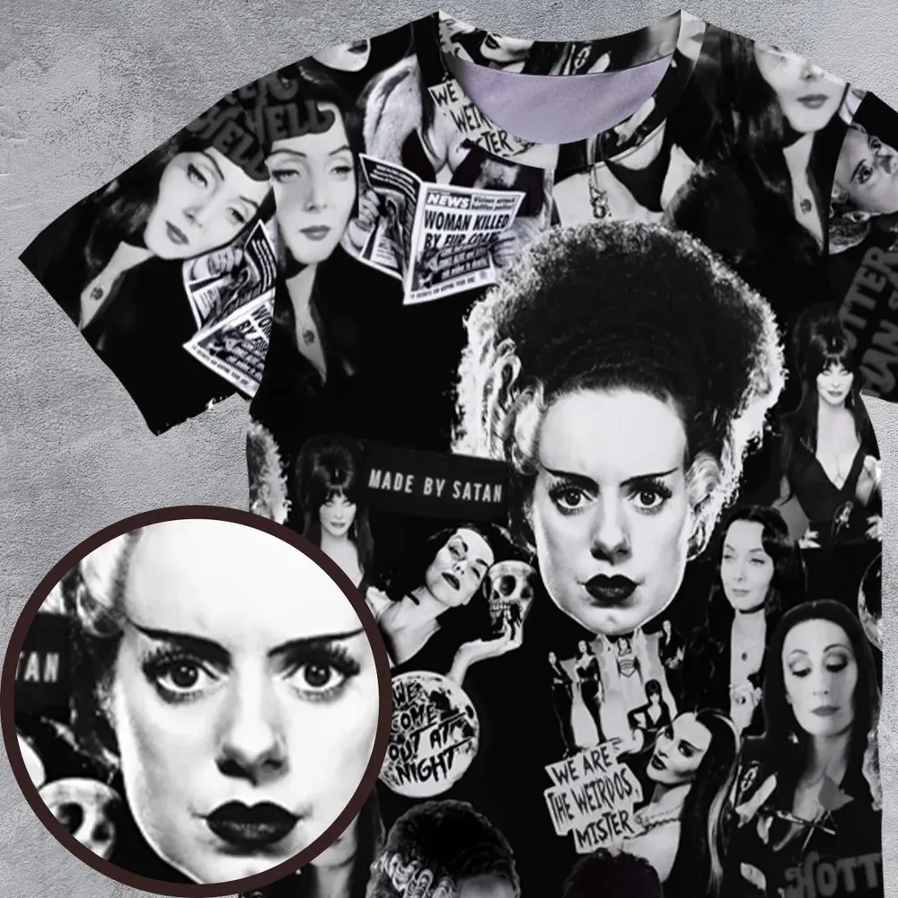 Horror Ladies Slay Collage Classic Horror Movies All-Over Print Unisex T-Shirt - 4