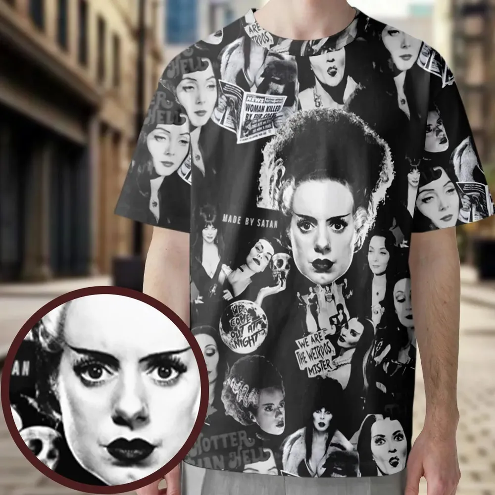 Horror Ladies Slay Collage Classic Horror Movies All-Over Print Unisex T-Shirt - 3